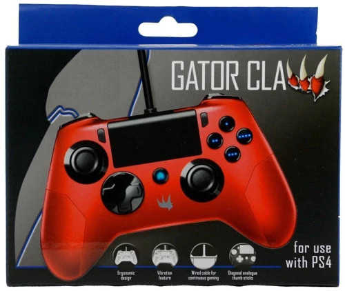 Playstation 4 - Gator Claw Wired Controller (Red) (ORB) / PlayStation 3