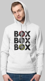 "Box Box Box" Φούτερ με Κουκούλα - WHITE