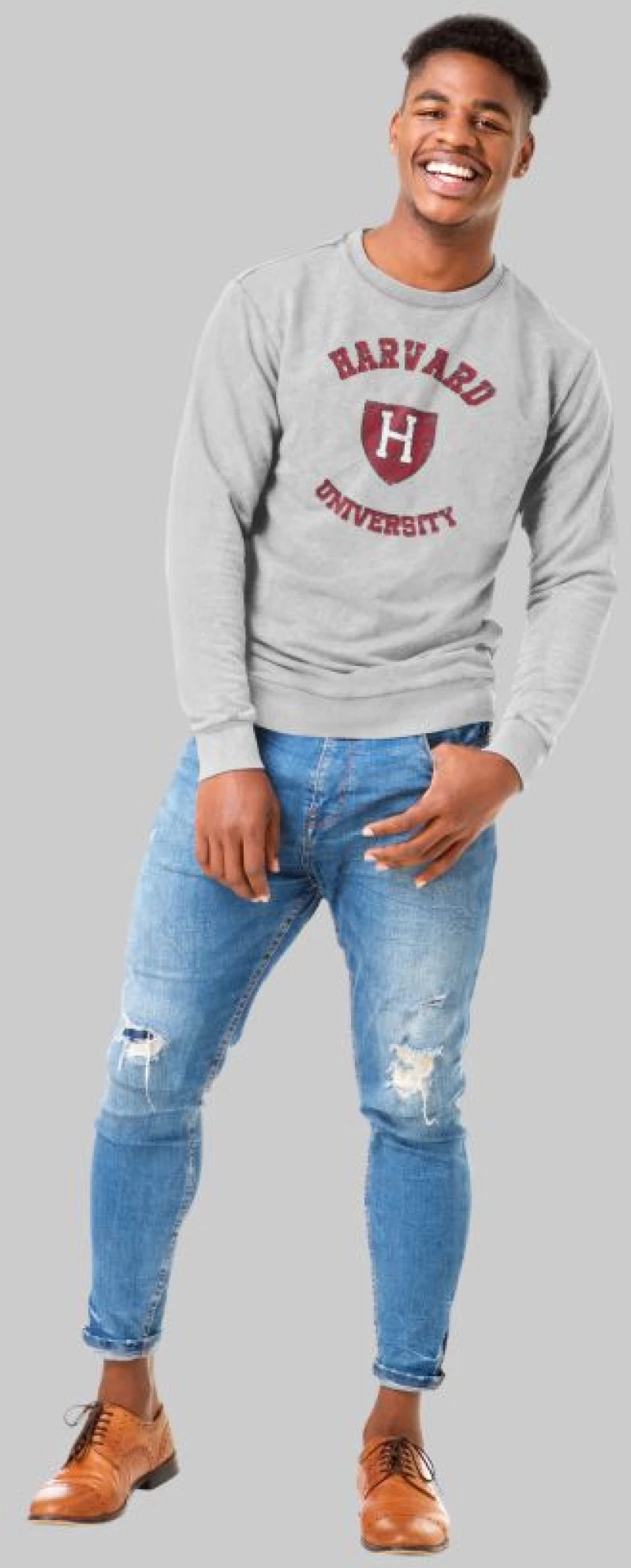 Offer | Harvard Sweatshirt (Replica) - GREY MELANGE