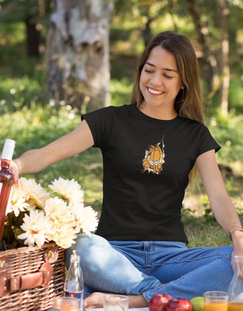 Garfield W T-Shirt - BLACK