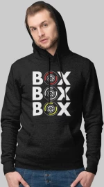 "Box Box Box" Φούτερ με Κουκούλα - RED