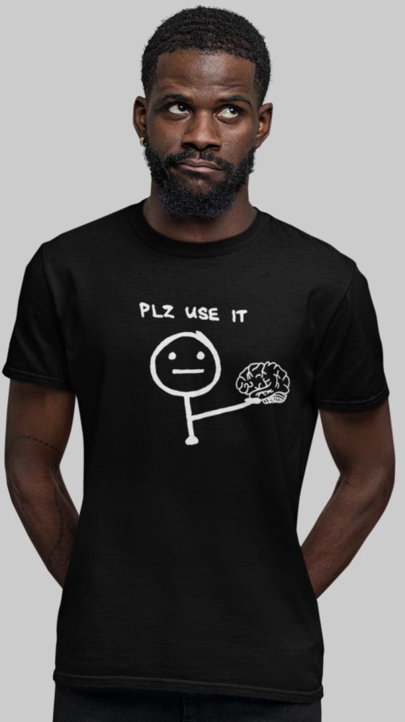 "PLZ USE IT" T-shirt - BLACK