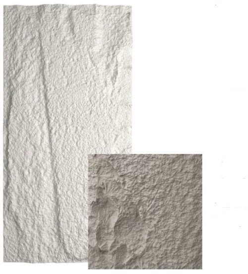PU Stone Wall 3D Panel Obsidian Sand White 120x60x3cm 2-2800-4