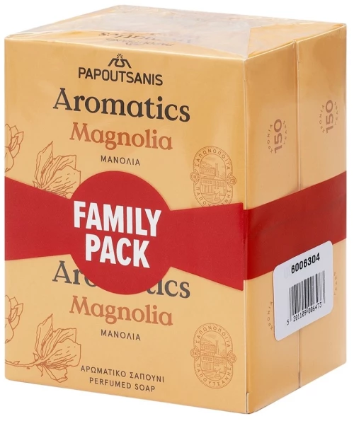 Papoutsanis Μπάρα Σαπουνιού Magnolia 4x100gr