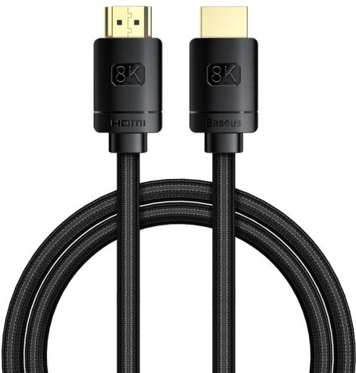 Baseus HDMI 2.1 Καλώδιο 8K 60 Hz 48 Gbps / 4K 120 Hz / 2K 144 Hz 3D eARC QMS Dynamic HDR VRR ALLM - 1μ. Μαύρο (CAKGQ-J01)