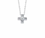 Κολιέ Ασήμι 925 Σταυρός μικρός με zircon Gatsa KL0746