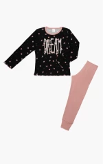 Πυτζάμα Παιδική Χειμερινή Minerva Dream Princess Black/Pink No8 62024-150