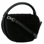 REPLAY WOMAN BAG FAUX FUR BAG BLACK