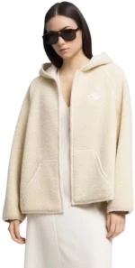 REPLAY WOMEN HOODED FAUX SHEARLING JACKET