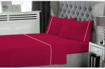 Σετ Σεντόνια King Size 4 Τεμαχίων Le Blanc Φυτίλι Polycotton Cherry 270x300