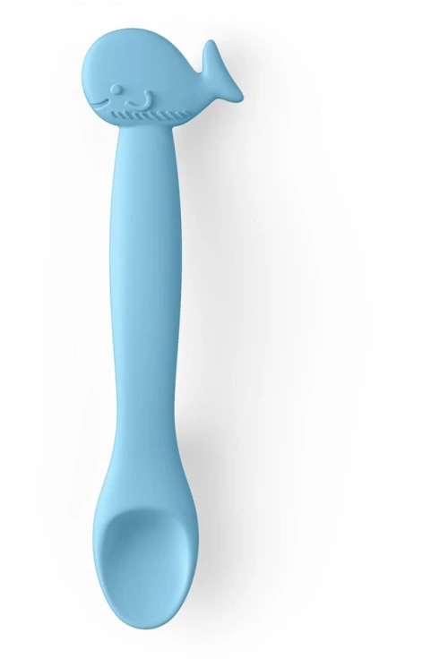 Κουτάλι Σιλικόνης Whale Blue +4μ Suavinex