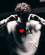 Φούτερ I Love My Girlfriend MFF056-Λευκό