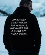 Φούτερ Με Τύπωμα Cinderella Never Asked HOOD922-Μαύρο