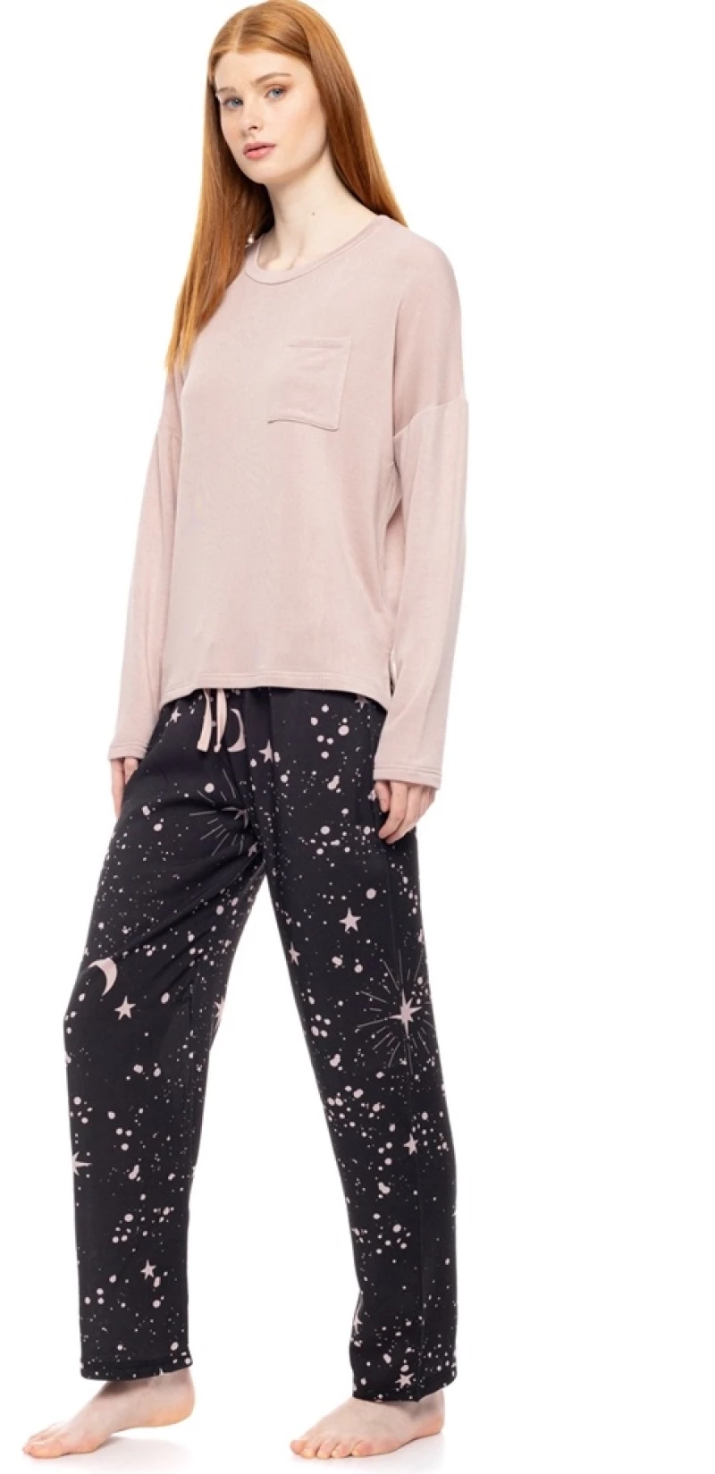 Pink Label Γυναικεία Χειμερινή Πυζάμα Viscose Regular Fit W1812
