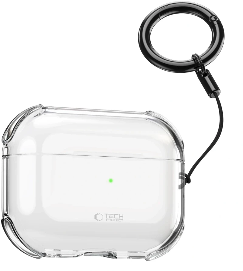Tech-Protect Bounce Θήκη Σιλικόνης με Γάντζο για Apple AirPods Pro 3 σε Διάφανο χρώμα