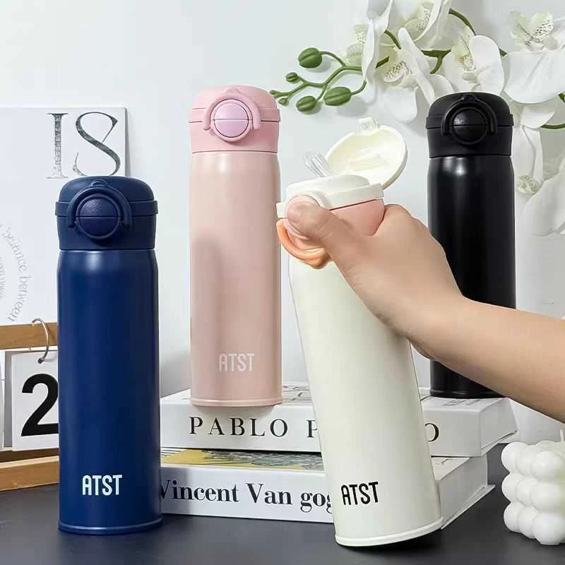 Φορητό παγούρι-θερμός με καλαμάκι - YCBW634 - 500ml - 696345 - Pink