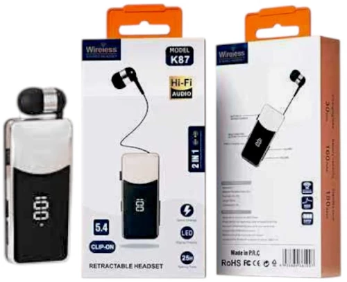 Ασύρματο ακουστικό Bluetooth - K87 - 814383 - Silver