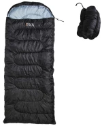 Υπνόσακος INCA Foldpack με μαξιλάρι Μαύρο 220χ95cm με ιμάντες συμπίεσης