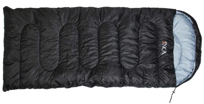 Υπνόσακος INCA Foldpack με μαξιλάρι Μαύρο 220χ95cm με ιμάντες συμπίεσης