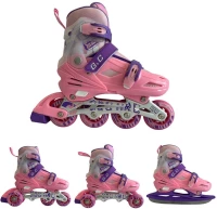Αυξομειούμενα Roller GC BW125 ΣΕΤ 4 ΣΕ 1 INLINE SKATES  Ροζ/Μωβ- Medium(35-38)