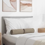 vidaXL Μαξιλάρια Στήριγμα 2 pcs Taupe Ø 15 x 40 εκ Ύφασμα Μικροΐνας