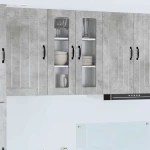 vidaXL Κρεμαστό ντουλάπι κουζίνας Σκυρόδεμα Γκρι 60 x 31 x 80 εκ.