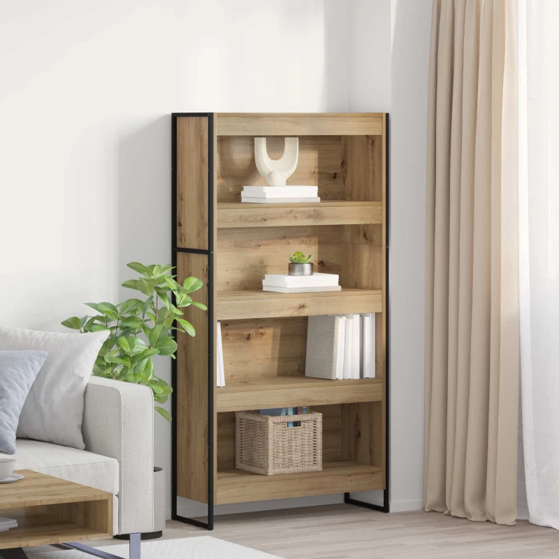 vidaXL Βιβλιοθήκη 2 pcs Καρυδιά Χειροποίητης Εργασίας 80 x 30 x 155 εκ