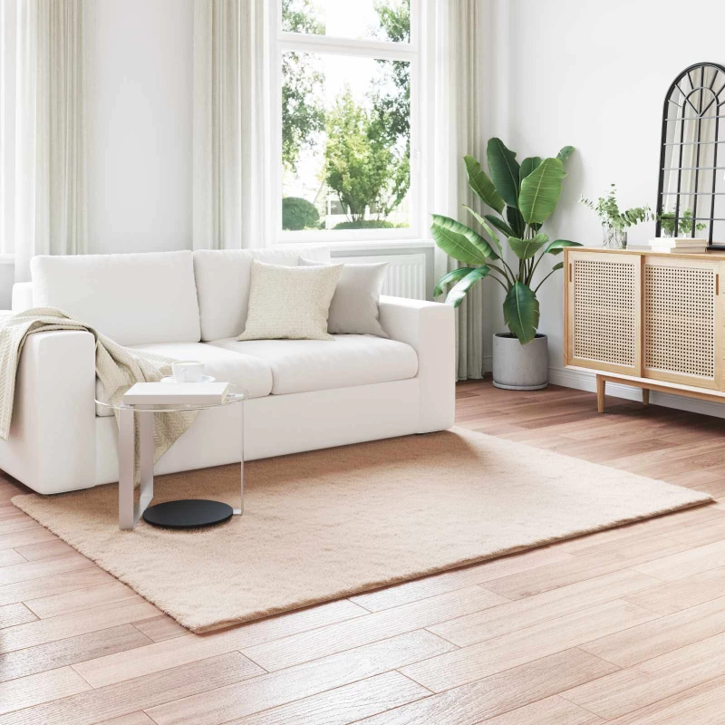 vidaXL Χαλιά Ψεύτικου Κουνελιού Olite Taupe 140 x 200 cm Πολυεστέρας