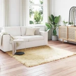 vidaXL Ψεύτικο Δέρμα Προβάτου Χαλί Tafalla Κρεμ 160 x 160 cm