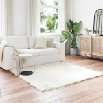 vidaXL Ψεύτικο Δέρμα Προβάτου Χαλί Tafalla Λευκό 160 x 160 cm