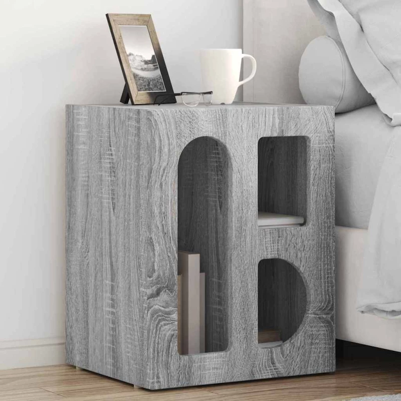 vidaXL Κομοδίνο 2 pcs Γκρίζο Σονομα 40 x 35 x 50 εκ.