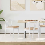 vidaXL Καρέκλα τραπεζαρίας 2 pcs Λευκό και Καφέ Στερεό Ξύλο Ραβέντι