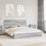 vidaXL Κρεβάτι Αποθήκης Γκρίζο Σονομα 180 x 200 cm Επεξεργασμένο ξύλο