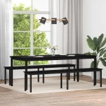 vidaXL παγκάκι Μαύρη Οξυά 200 x 35 x 45 εκ Επεξεργασμένο ξύλο