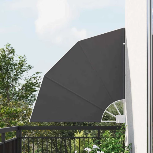 vidaXL Αδιάφανο σκίαστρο μπαλκονιού Μαύρο 115 x 115 εκ Πολυεστέρας