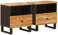 vidaXL Κρεβατοκάμαρα 2 pcs Καφέ 40 x 33 x 46 εκ. Στερεό ξύλο μάνγκο