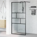 vidaXL Τοίχος Ντους Walk-in Μαύρο 80 x 195 x 0.5 εκ.