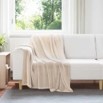 vidaXL Κουβέρτα Μπεζ 130 x 150 cm Μαλλί