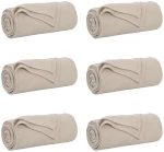 vidaXL Ριχτάρια 6 pcs Μπεζ 200 x 150 cm Μαλλί