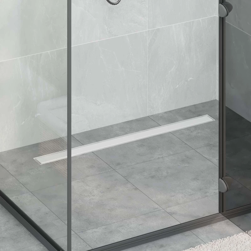 vidaXL Σιφόνι ντους 2-σε-1 με 360° σιφόνι Ασημί 90 cm