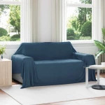 vidaXL Ριχτάρια 6 pcs Σκούρο μπλε 280 x 210 εκ. Μαλλί
