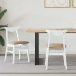 vidaXL Καρέκλες φαγητού 2 pcs Λευκό 42 x 47.5 x 81 εκ