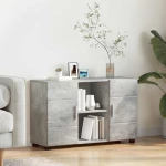 vidaXL Πλαϊνό γραφείο με ράφι Σκυρόδεμα Γκρι 88,5 x 30,5 x 55,5 εκ