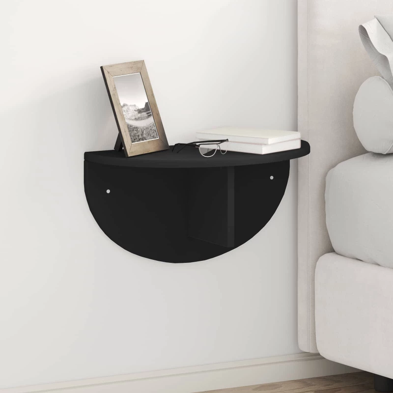 vidaXL Ράφι Τοίχου 2 pcs Μαύρο 38 x 19 x 19 εκ Επεξεργασμένο ξύλο