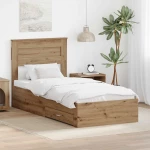 vidaXL Σκελετός Κρεβατιού Artisan Oak 100 x 200 cm Επεξεργασμένο ξύλο