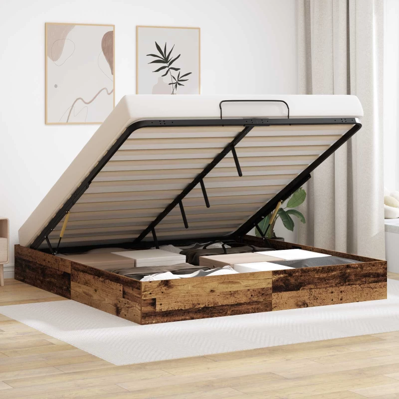 vidaXL Κρεβάτι Οθωμανικού Τύπου Παλιό ξύλο 193 x 120 x 25 εκ