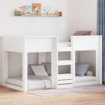 vidaXL Κρεβάτι Κουκέτα για Παιδιά Λευκό 90 x 200 cm Επεξεργασμένο ξύλο