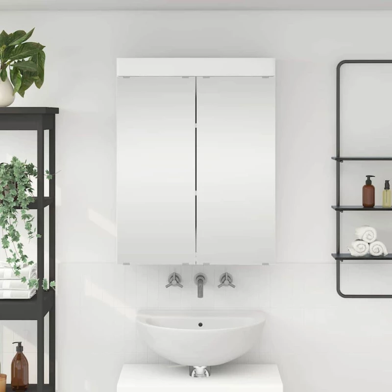 vidaXL Καθρέφτης Ντουλάπα Μπάνιου TULUM Λευκό 60 x 16,5 x 78 εκ