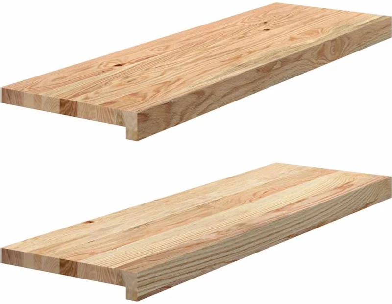 vidaXL Περβάζια παραθύρων 2 τεμ. 80x25x2 εκ. Ακατέργαστο Μασίφ Δρυός