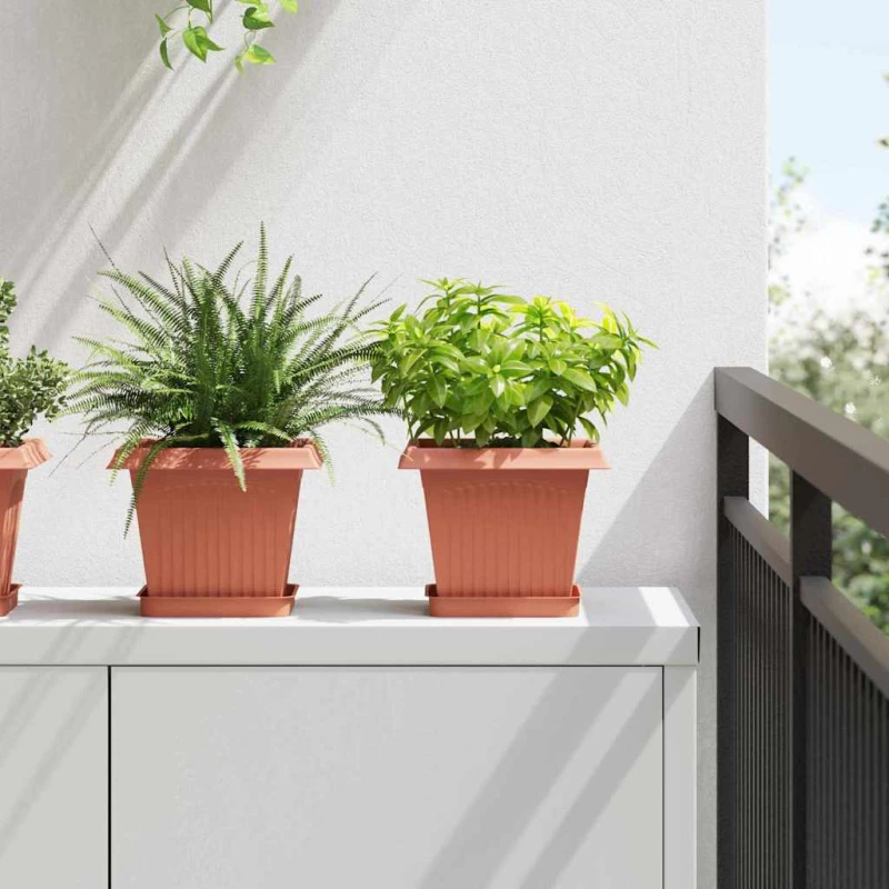 vidaXL Τετράγωνη Γλάστρα για Λουλούδια 24 pcs Κεραμιδί